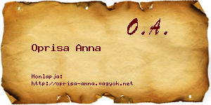 Oprisa Anna névjegykártya